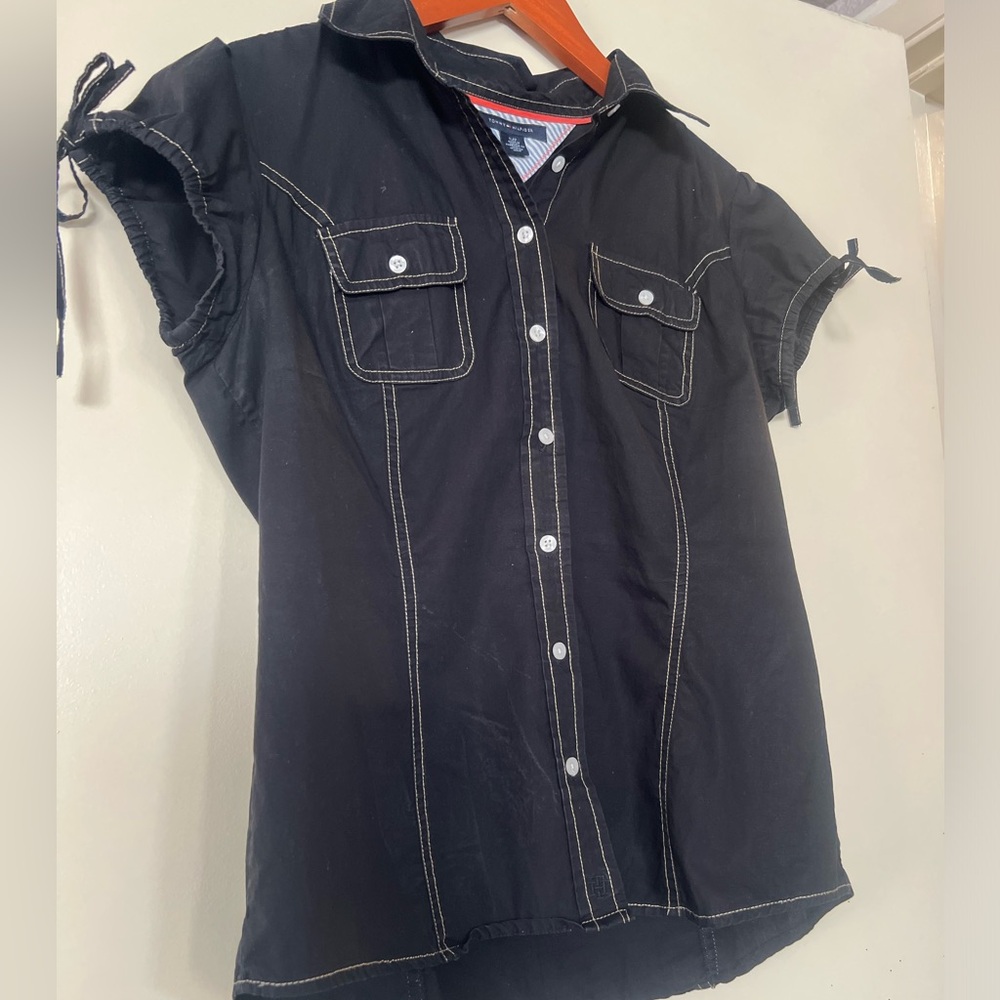 Tommy Hilfiger Black Shirt with White Accents